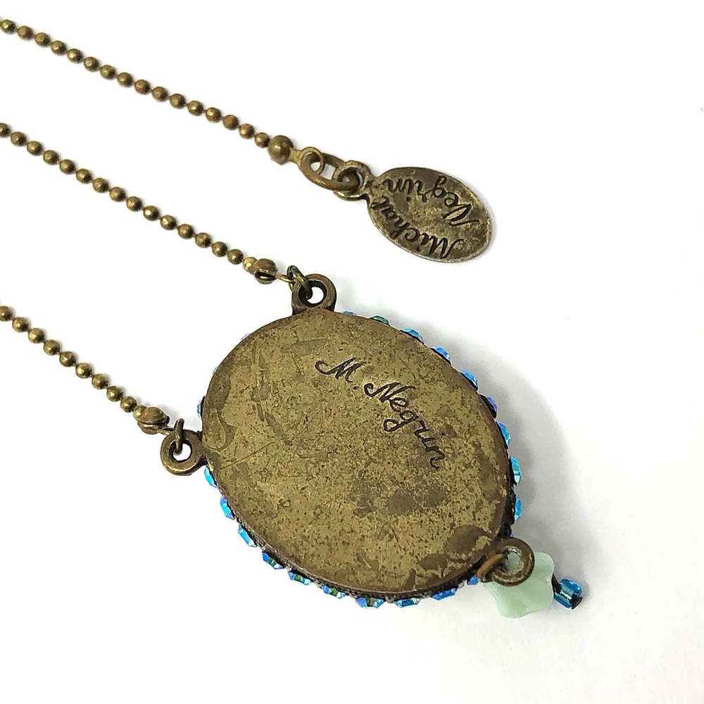 Michal Negrin Victorian-inspired floral and Swarovski crystal pendant necklace - Picture 7 of 11